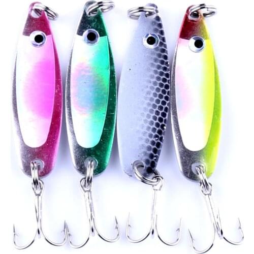 4PCS Metal Spoon Lures Spinner Fishing Lures 5cm 6g Bass Hard Bait Pesca Fishing Tackle
