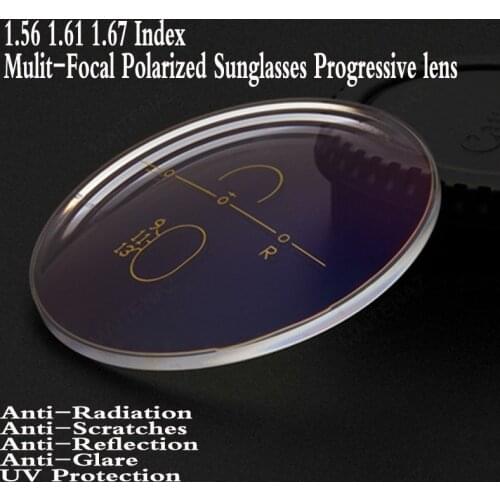 1.56 1.61 1.67 Index Aspheric Polarized Sunglasses Multi Focal Progressive Prescription Lens Myopia Presbyopia Lens PS0009