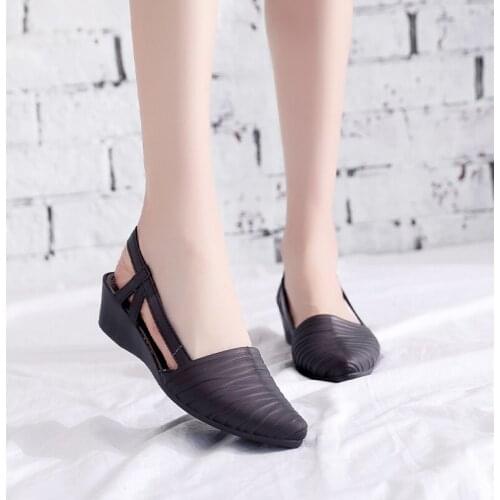 Woman Wedges Sandals Women Slip-on Walking Shoes Ladies Casual Pumps Female New Solid Loafers 2020 Womens Slingbacks Footwear