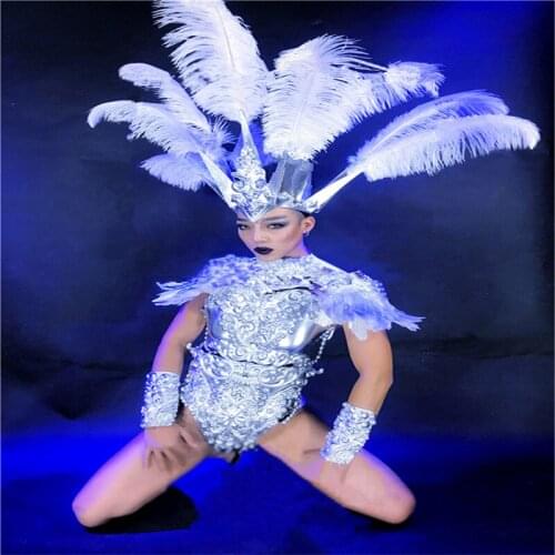 DC39 Ballroom dance men costumes sexy armor party bar club catwalk performance dj stage show clothe models wear dress led supply