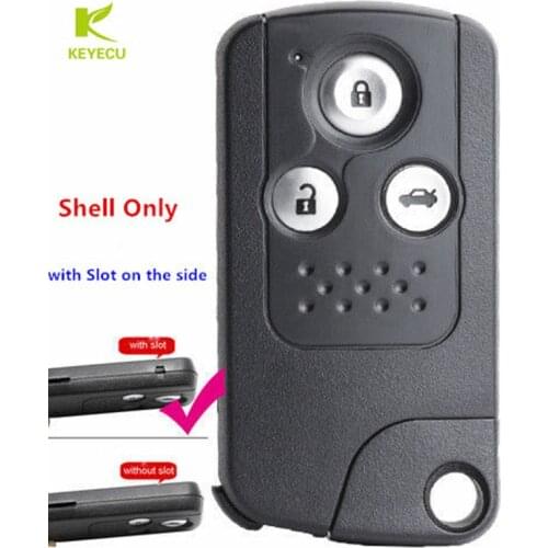 KEYECU Replacement Smart Remote Key Shell Case Housing 3 Button for for Honda Accord 8th Generation (With Slot on the side)
