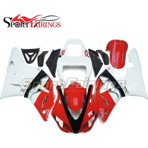 Injection ABS Plastics For Yamaha YZF1000 YZF R1 98 99 1998 1999 Fairings Motorcycle Full Fairing Kit Cowling White Red Body Kit