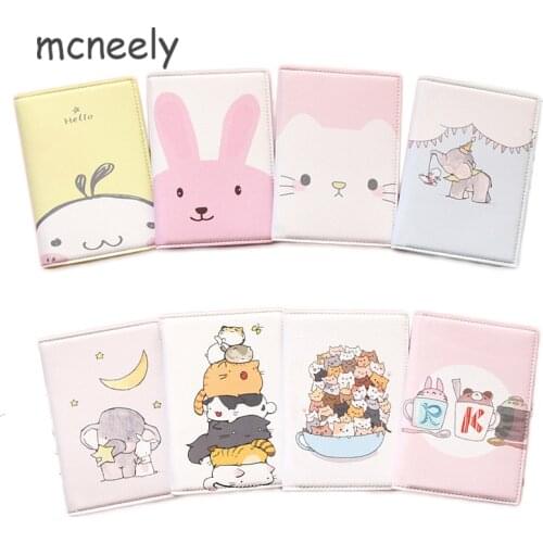 Mcneely Cartoon animals Prints Passport Holder Kids Travel Passport Cover Girls passport Case Cute boys Passport Wallet 10*14cm
