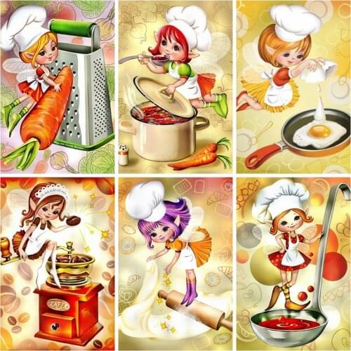 Huacan Diamond Mosaic Set For Embroidery Cross Girl 5D Diamond Painting New Arrivals Cartoon Rhinestone Pictures Home Decor