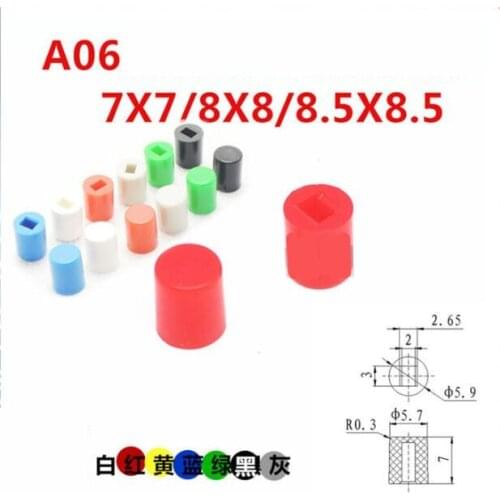 20pcs/lot 5.8*5.8/7*7/8*8/8.5*8.5mm Cylindrical cap Self Locking Push Tactile Power Micro Switch Kit 6 Pin Button Switches