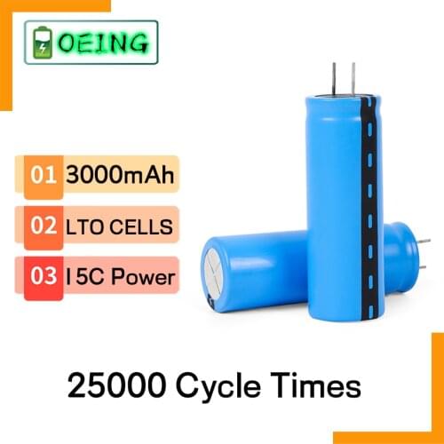 2021 NEW 2.4V 3000mAh LTO 23680 Lithium Titanate Cell 15C Power Rechargeable Low Temperature Battery Cells 25000 Cycle Times