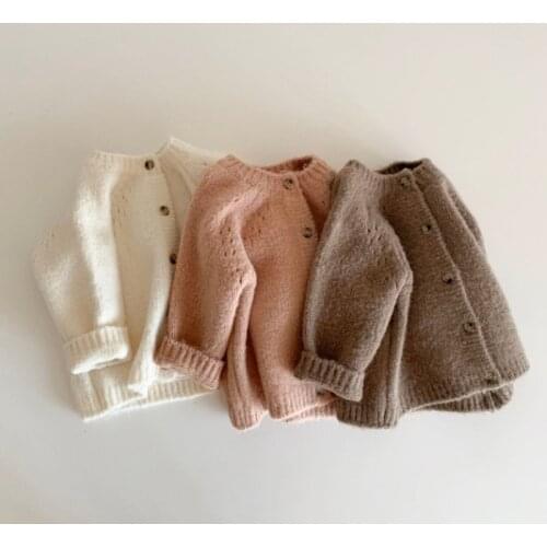 2021 Autumn New Baby Sweater Toddler Boys Girls Knitted Cardigans Coat Newborn Knitwear Long Sleeve Cotton Baby Knit Jacket Tops
