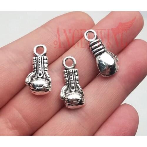 15pcs/lot--22x11x7mm Boxing Glove Pendants Antique Silver Plated 3D Glove Charms,DIY Supplies Jewelry Making Finding Accessories