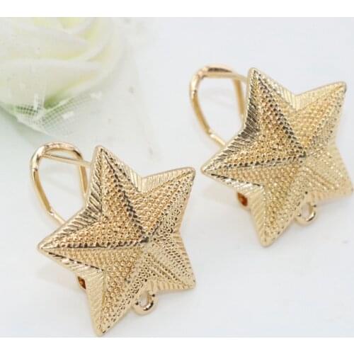Free shipping 22mm star shape stud earrings gold-color frost matte high quality fashion ears ornament jewelry one pair B2828