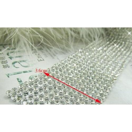 Free Shipping 1.2 Meter Silver Base Aluminum12 rows Hot Fix Rhinestones Trimming Mesh