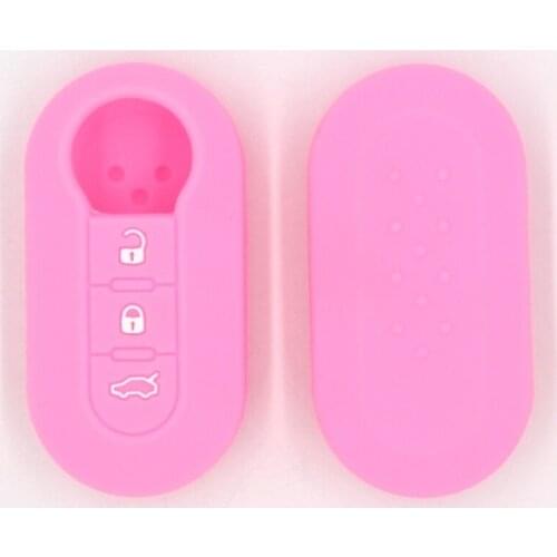 Silicone Car Key Cover Case 3 Buttons Remote Auto Folding Flip Key Case for Fiat ducato 500 500L panda Grande Punto lancia musa