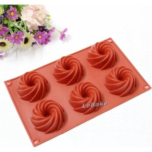 Brand new 9 cavities swirl hollow cup shape silicone chocolate candy cake ice cube moulding DIY ferramentas baking accessories