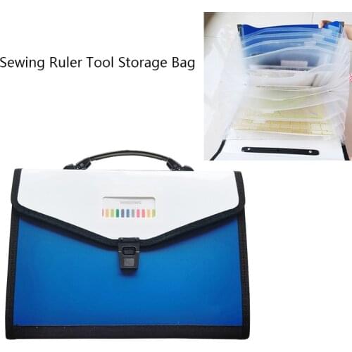 Ruler Storage Bag High Capacity Layered Storage Tool Storage Patchwork Ruler Storage Bag DIY Craft Quilting Sewing Supplies Set