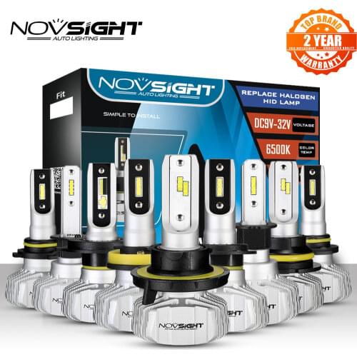 NOVSIGHT H4 H7 H11 H1 CSP LED 9005/HB3 9006/HB4 H13 9007 H3 H8 10000Lm Car Headlight Bulbs Fog Lights White 6500K 12V 24V