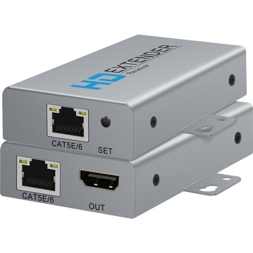 Y1N50M 1080P HDMI-Compatible Extender 197Ft Range Over Single Cat5E Cat6 Cable Transmitter + Receiver 95X50X19mm