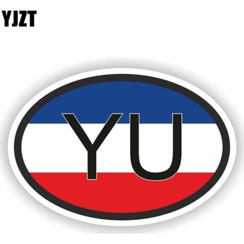 YJZT 13.5CM*9CM Car Sticker YU YUGOSLAVIA COUNTRY CODE Flag Car Accessories Decal 6-1659