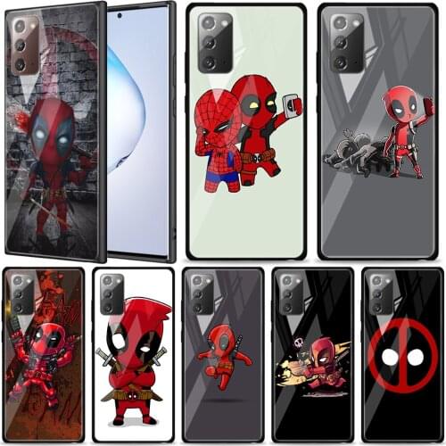 Deadpool Marvel Cartoon Tempered Glass For Samsung Galaxy Note 20 Ultra 10 9 8 Plus Lite A70 A50 A40 A30 A20 A10 Phone Case