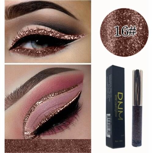 16 Colour Glitter Liquid Eyeliner Shiny Eye Liners Waterproof Long Lasting Quick Dry Sexy Charming Sequins Eye Liner Makeup TSLM