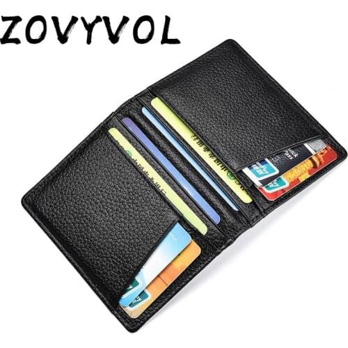 ZOVYVOL 2021 RFID Credit Card Holder Black Wallet Cow Leather Unisex Card Wallet High Quality Casual Purse Slim Mini Money Bag
