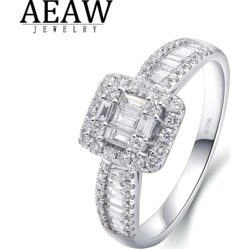 0.996ctw Round Cut Baguette Cut Natural Diamond Band Ring Solid 18K Yellow Gold Fine Ring for Women Certificated