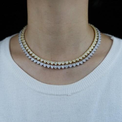 2021 Valentines Day Gift For Lover Girlfriend Heart Shaped tennis Chain Choker Necklace paved Shiny cz stone Wedding Jewelry