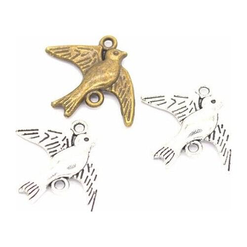 35pcs Fashion vintage gifts bird4 alloy charms lot DIY making bracelet necklace jewelry accessories charms for jewelry making