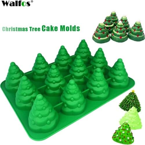 WALFOS 3D Christmas Tree Fondant Cake Bread Decorating Sugarcraft Silicone Pop Soap Mold Mould DIY Tools