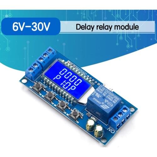 6-30V Micro USB Digital LCD Display Time Delay Relay Module Control Timer Switch Trigger Cycle Module XY-LJ02