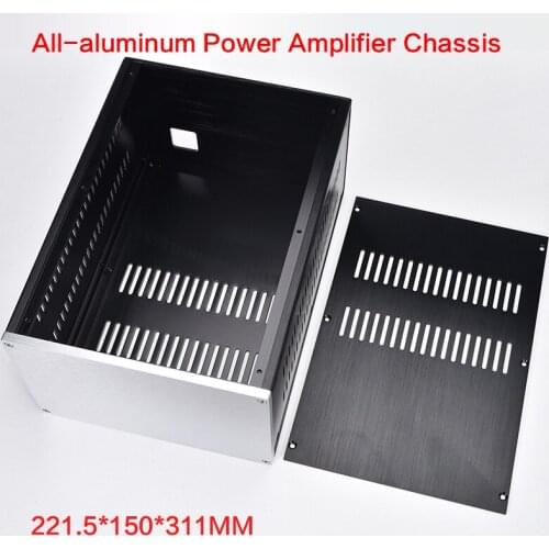 221.5*150*311MM All Aluminum Power Amplifier Chassis DIY Audio Case Multi-purpose Box Amplifier Shell Power Supply Enclosure