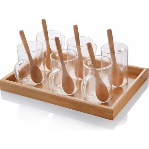 Queens Kitchen 13 Piece Bamboo Tray Tea Set