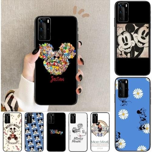 Dinsey mickey love Phone Case For Huawei P 40 30 20 10 9 8 Lite E Pro Plus Black Etui Coque Painting Hoesjes comic fas
