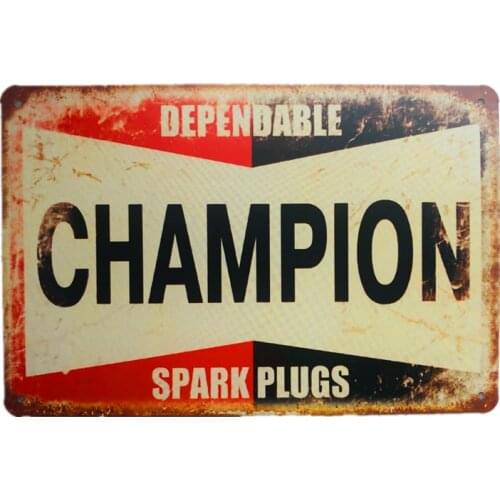 Champion Spark Plugs Metal Tin Signs Vintage Plaque Wall Art Painting Poster For Pub Bar Gas Station Garage Decor