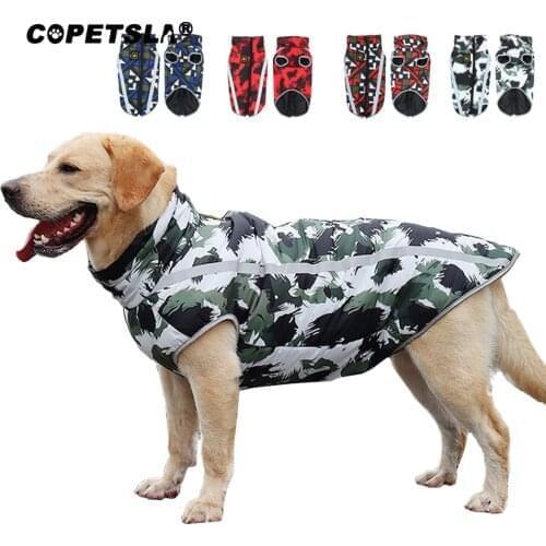 Copetsla New 1Pc Winter Warm Dog Clothes Waterproof Pet Padded Vest Zipper Jacket Coat For Small Medium Large Dogs Pug Chihuahua