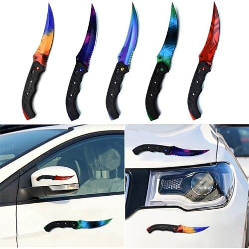 For CS GO Karambit Knife Graphics Car Stickers Colorful Fashion Laptop SUV JDM Camper Waterproof Vinyl Decals 15CM