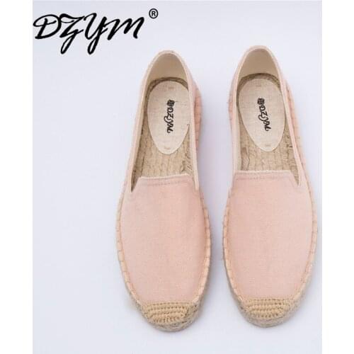 DZYM 2019 Summer Cool Canvas Espadrilles Thick-soled Women Fisherman Shoes Hand-made Flax Loafers Hemp Woven Flats Zapatos Mujer