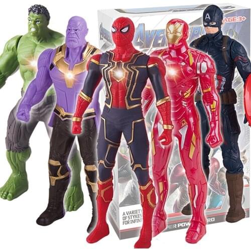 17cm Disney Avengers Alliance Anime Figure Thanos Spider-man Hulk Iron Man Female Captain Action Figures Model Toy For Kids Gift