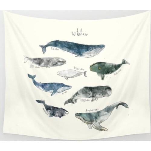 Whales Tapestry Cover Beach Towel Picnic Yoga Mat Home Decoration