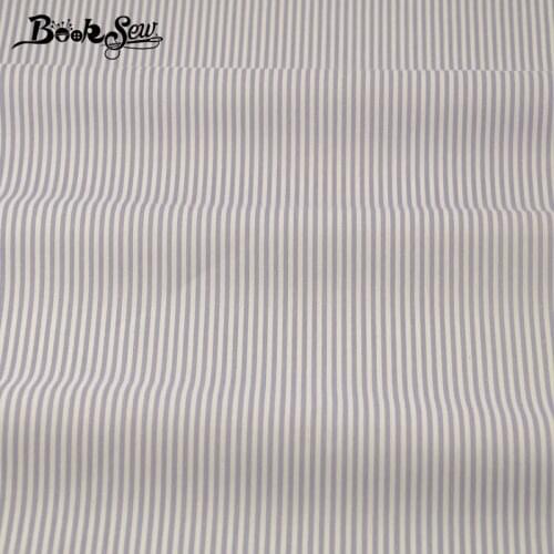 Booksew Cotton Twill Fabric Home Textile Gray Strips Design Cloth Bed Sheet Quilting Baby DIY Patchwork Doll Craft Fat Quarter