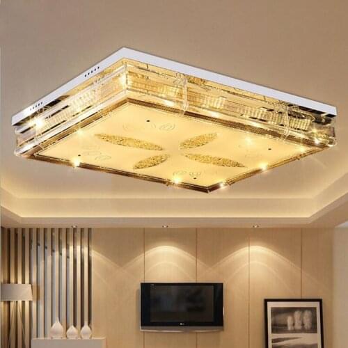 Crystal ceiling lamp Modern living room lamp Highlight living room crystal LED ceiling lighting fixture led lamps rectangle led