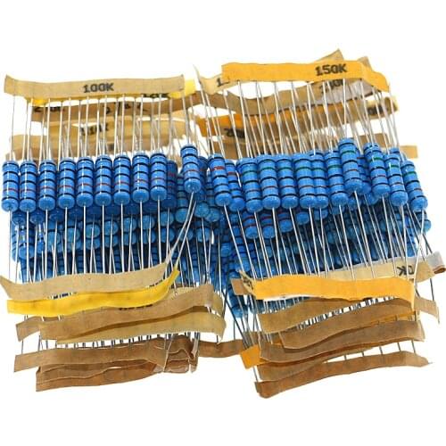 230pcs/lot Resistor Kit 2W 1% 23values X 10pcs Metal Film Resistor Assortment Kit Set 22 ohm - 1mohm resistor samples kit