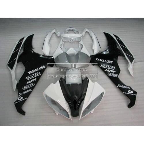 Injection mold plastic fairing kit For YAMAHA YZF R6 2008 -2013 2014 white black fairings set YZFR6 08 09 10 11-14 JL66