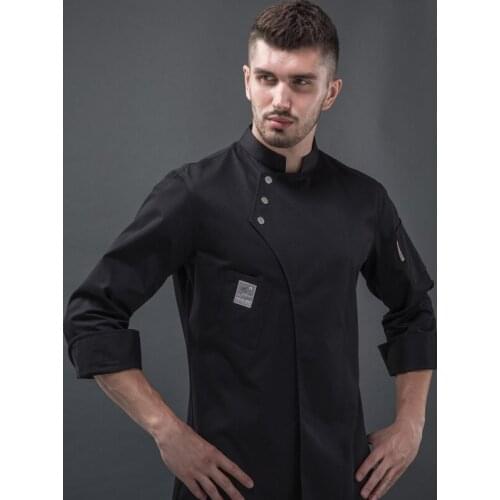 Chef Jacket Long Sleeve Men Women Unisex Cook Coat Restaurant Hotel Kitchen Wear Waiter Uniform
