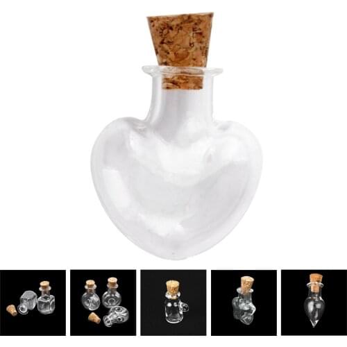 10 pcs Mini Wish Bottle Kettle Glass Shape Cork Bottle