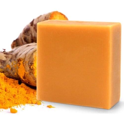 Turmeric Soap Herbal Natural Scrub Cleaning Nourishing Oil-Control Whitening Acne Treatment Mite Removal Face Soap Skin Care
