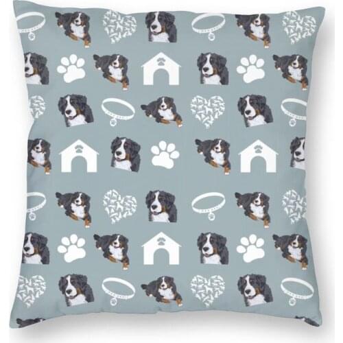 Bernese Mountain Dog Print Cushion Covers Sofa Home Decorative Puppy Pet Square Throw Pillow Case 45x45cm