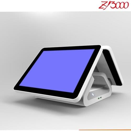 All in one touch screen pc 15'' double screen pos system touch screen standard pos terminals
