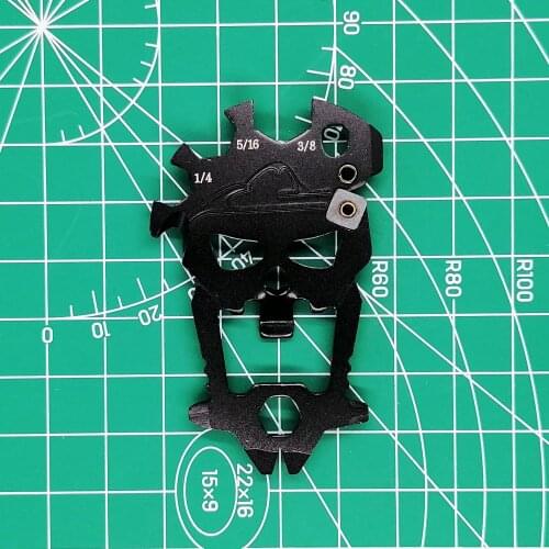 Outdoor EDC Pocket Multi-Tool 12 Tools in One Hardcased Black with Bottle Opener Cord Cutter Nail Puller Carbide Sharpener