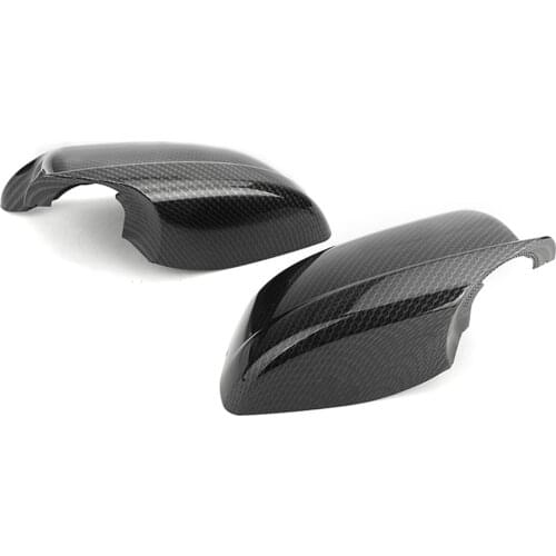 A Pair Carbon Fiber Rearview Mirror Caps Car Door Wing Mirror Cover Replacement For BMW F10 F11 F18 5 Series 2010-2013 Pre-LCI