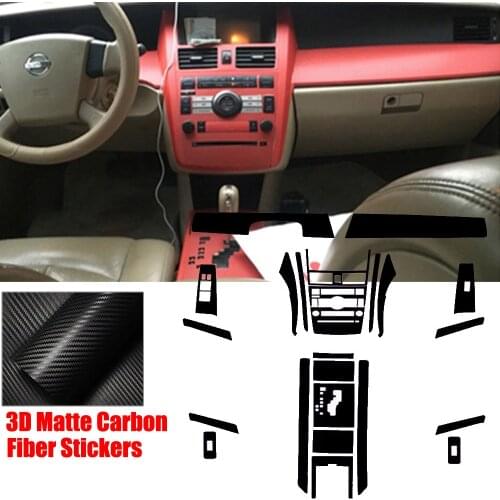 Full Set Interior Carbon Fiber Center Console Durable Wrap Protector Vinyl Decoration Sticker For Nissan Teana 2004-2007
