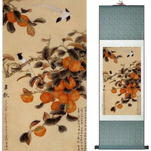 Birds and flower painting silk scroll painting traditional Chinese art painting home decoration painting2019072015